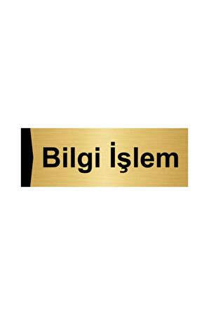 Bilgi Işlem 5x20cm Altın Renk Metal Yönlendirme Levhası