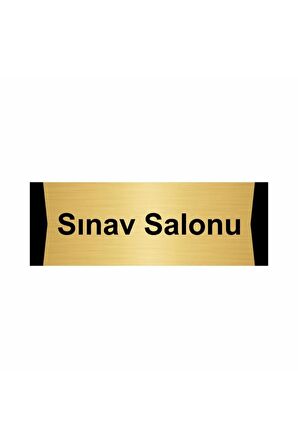 Sınav Salonu 7x20cm Altın Renk Metal Yönlendirme Levhası