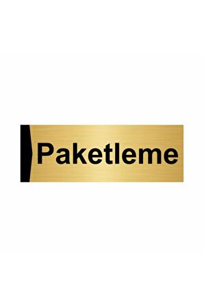 Paketleme 5x20cm Altın Renk Metal Yönlendirme Levhası