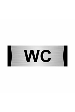 Wc 5x20cm Gümüş Renk Metal Yönlendirme Levhası
