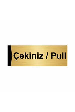 Çekiniz/pull 5x20cm Altın Renk Metal Yönlendirme Levhası