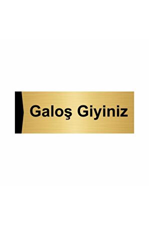 Galoş Giyiniz 7x20cm Altın Renk Metal Yönlendirme Levhası