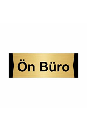 Ön Büro 5x20cm Altın Renk Metal Yönlendirme Levhası