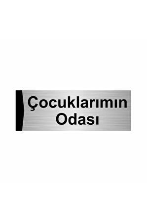 Çocuklarımın Odası 5x20cm Gümüş Renk Metal Yönlendirme Levhası