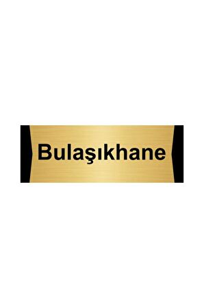 Bulaşıkhane 5x20cm Altın Renk Metal Yönlendirme Levhası