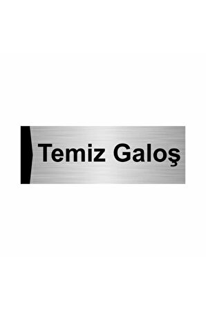 Temiz Galoş 7x20cm Gümüş Renk Metal Yönlendirme Levhası