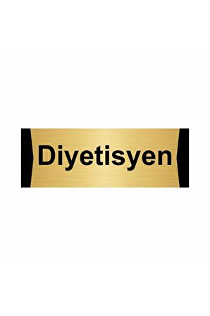 Diyetisyen 10x20cm Altın Renk Metal Yönlendirme Levhası
