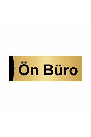 Ön Büro 5x20cm Altın Renk Metal Yönlendirme Levhası