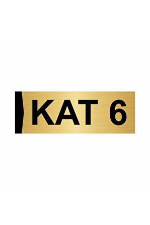 Kat 6 5x20cm Altın Renk Metal Yönlendirme Levhası