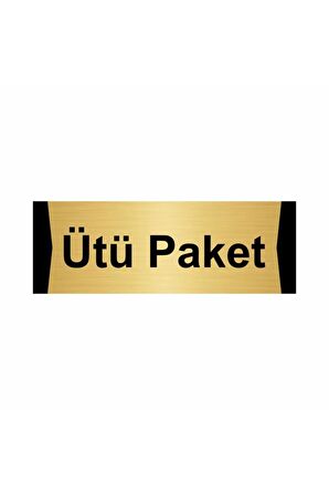 Ütü Paket 7x20cm Altın Renk Metal Yönlendirme Levhası