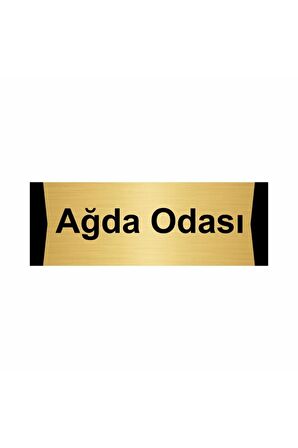 Ağda Odası 5x20cm Altın Renk Metal Yönlendirme Levhası