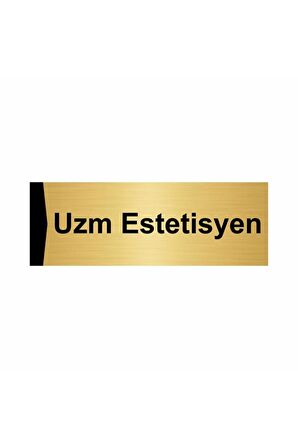 Uzm Estetisyen 5x20cm Altın Renk Metal Yönlendirme Levhası