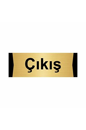 Çıkış 5x20cm Altın Renk Metal Yönlendirme Levhası