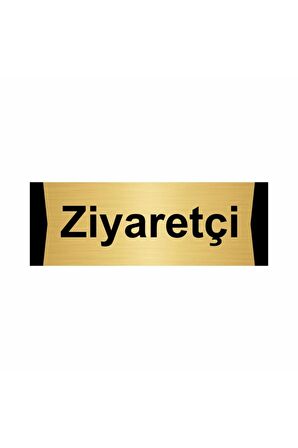 Ziyaretçi 7x20cm Altın Renk Metal Yönlendirme Levhası
