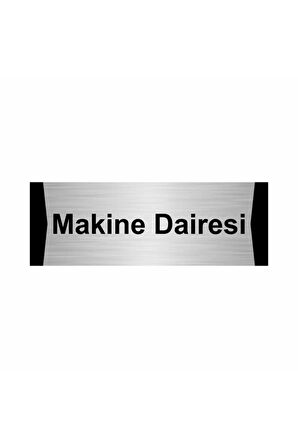 Makine Dairesi 5x20cm Gümüş Renk Metal Yönlendirme Levhası