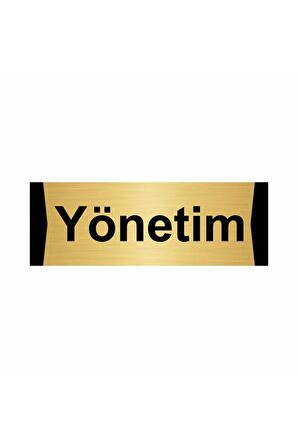 Yönetim 5x20cm Altın Renk Metal Yönlendirme Levhası