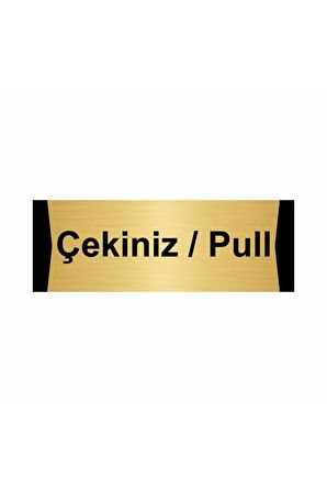 Çekiniz/pull 5x20cm Altın Renk Metal Yönlendirme Levhası