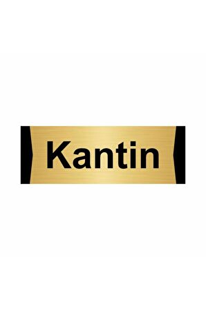 Kantin 5x20cm Altın Renk Metal Yönlendirme Levhası