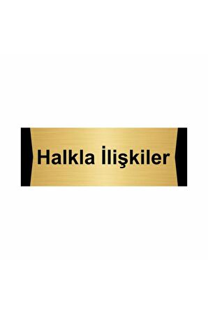 Halkla Ilişkiler 7x20cm Altın Renk Metal Yönlendirme Levhası