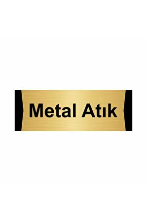 Metal Atık 5x20cm Altın Renk Metal Yönlendirme Levhası