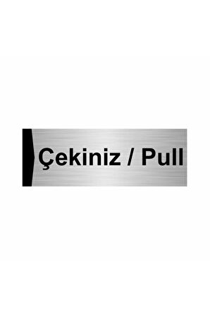 Çekiniz/pull 7x20cm Gümüş Renk Metal Yönlendirme Levhası