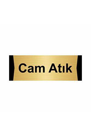 Cam Atık 5x20cm Altın Renk Metal Yönlendirme Levhası
