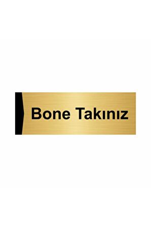 Bone Takınız 10x20cm Altın Renk Metal Yönlendirme Levhası