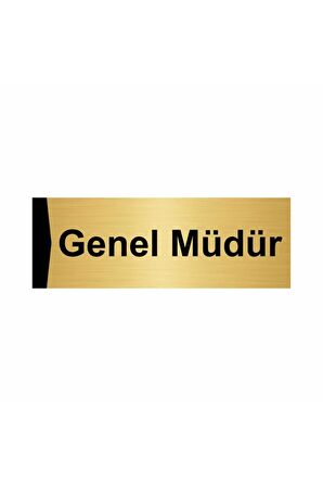 Genel Müdür Yardımcısı 5x20cm Altın Renk Metal Yönlendirme Levhası