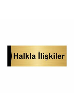Halkla Ilişkiler 5x20cm Altın Renk Metal Yönlendirme Levhası