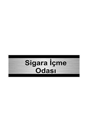 Sigara Içme Odası 7x20cm Gümüş Renk Metal Yönlendirme Levhası