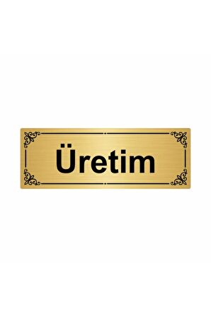 Üretim 7x20cm Altın Renk Metal Yönlendirme Levhası