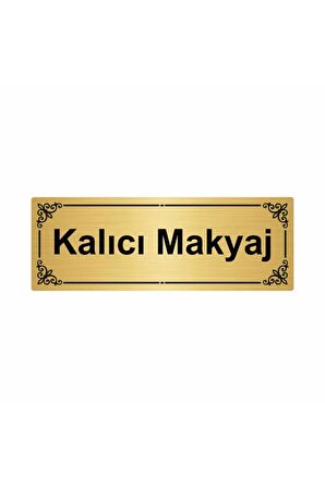 Kalıcı Makyaj 7x20cm Altın Renk Metal Yönlendirme Levhası
