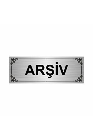 Arşiv 7x20cm Gümüş Renk Metal Yönlendirme Levhası