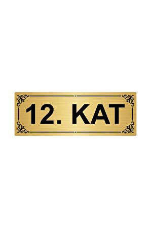 12.kat 7x20cm Altın Renk Metal Yönlendirme Levhası