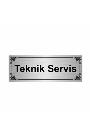 Teknik Servis 7x20cm Gümüş Renk Metal Yönlendirme Levhası
