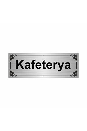 Kafeterya 7x20cm Gümüş Renk Metal Yönlendirme Levhası