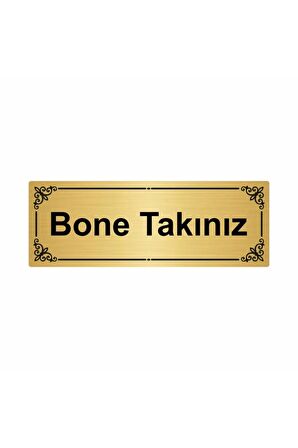 Bone Takınız 7x20cm Altın Renk Metal Yönlendirme Levhası