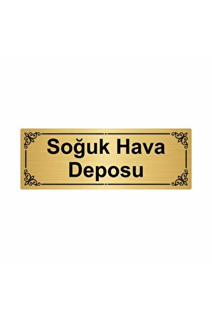 Soğuk Hava Deposu 7x20cm Altın Renk Metal Yönlendirme Levhası