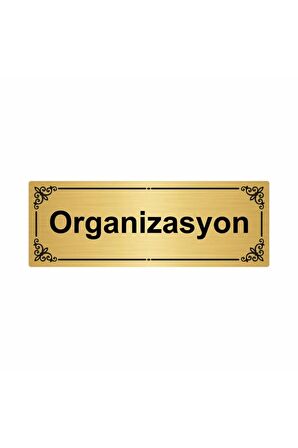 Organizasyon 7x20cm Altın Renk Metal Yönlendirme Levhası