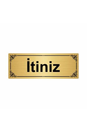 Itiniz 7x20cm Altın Renk Metal Yönlendirme Levhası