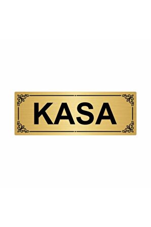Kasa 7x20cm Altın Renk Metal Yönlendirme Levhası