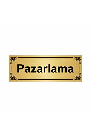 Pazarlama 7x20cm Altın Renk Metal Yönlendirme Levhası