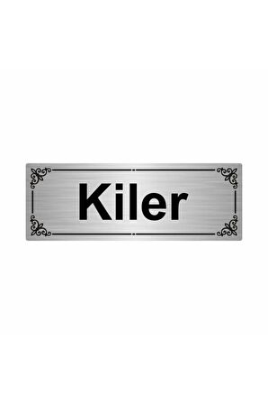 Kiler 7x20cm Gümüş Renk Metal Yönlendirme Levhası