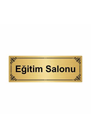 Eğitim Salonu 7x20cm Altın Renk Metal Yönlendirme Levhası