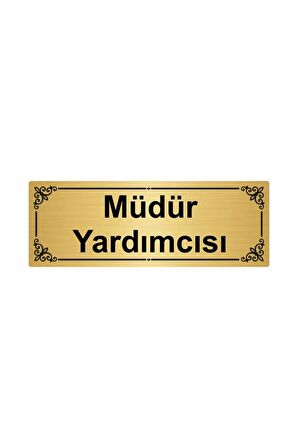 Müdür Yardımcısı 7x20cm Altın Renk Metal Yönlendirme Levhası