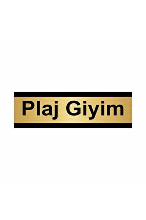 Plaj Giyim 7x20cm Altın Renk Metal Yönlendirme Levhası