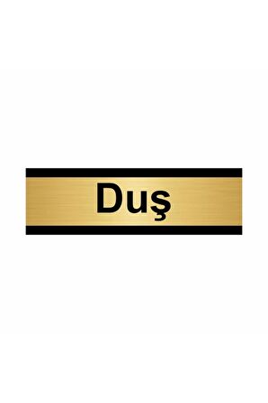 Duş 5x20cm Altın Renk Metal Yönlendirme Levhası