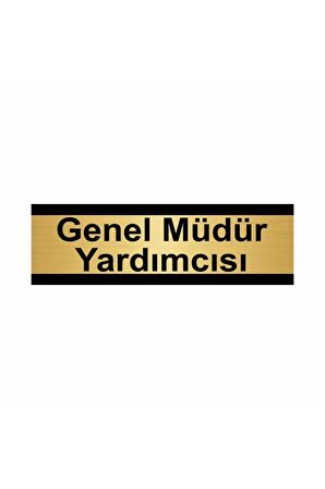 Genel Müdür Yardımcısı 5x20cm Altın Renk Metal Yönlendirme Levhası