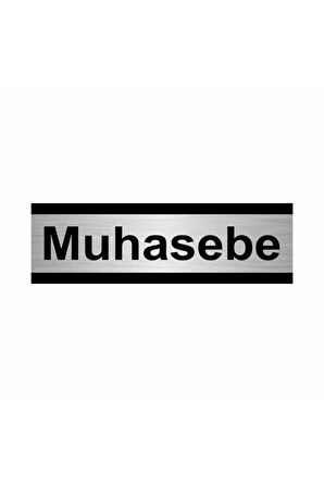 Muhasebe 5x20cm Gümüş Renk Metal Yönlendirme Levhası
