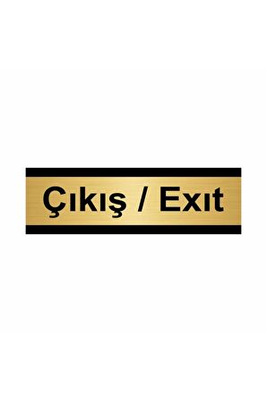 Çıkış/exıt 5x20cm Altın Renk Metal Yönlendirme Levhası